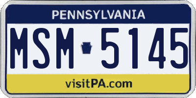 PA license plate MSM5145