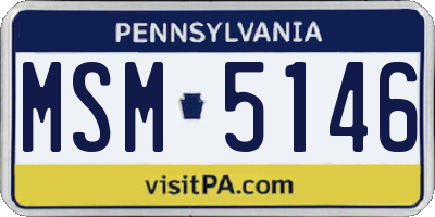 PA license plate MSM5146