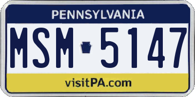 PA license plate MSM5147