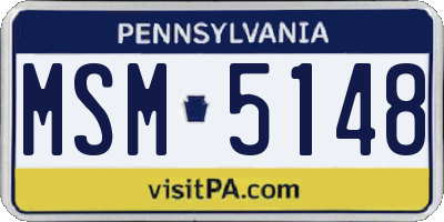 PA license plate MSM5148
