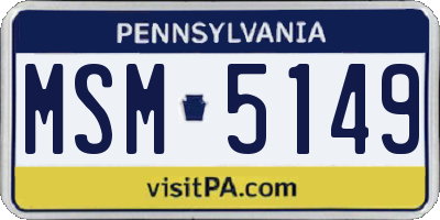 PA license plate MSM5149