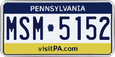 PA license plate MSM5152