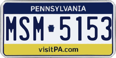 PA license plate MSM5153