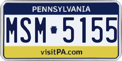 PA license plate MSM5155