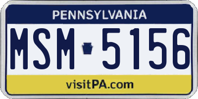 PA license plate MSM5156