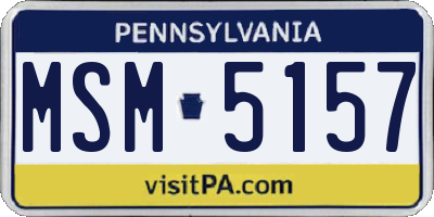 PA license plate MSM5157