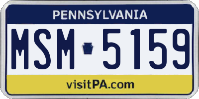 PA license plate MSM5159
