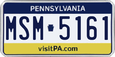 PA license plate MSM5161
