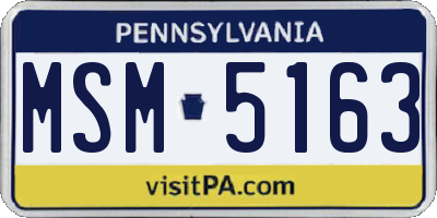 PA license plate MSM5163