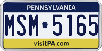PA license plate MSM5165
