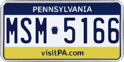 PA license plate MSM5166