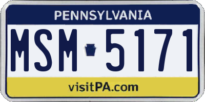 PA license plate MSM5171