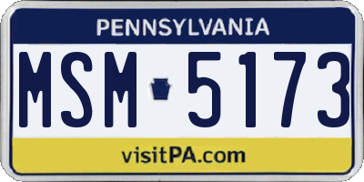 PA license plate MSM5173