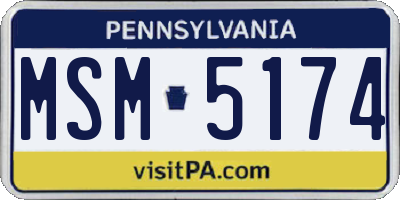 PA license plate MSM5174