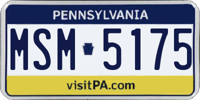 PA license plate MSM5175