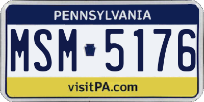 PA license plate MSM5176