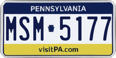 PA license plate MSM5177