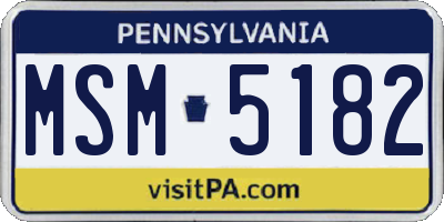 PA license plate MSM5182