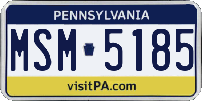 PA license plate MSM5185