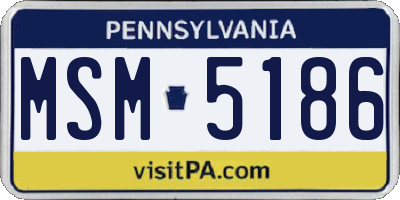 PA license plate MSM5186