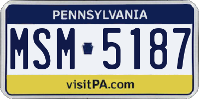 PA license plate MSM5187