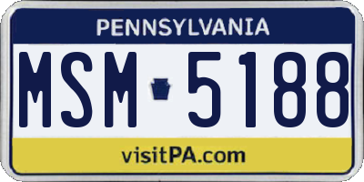 PA license plate MSM5188