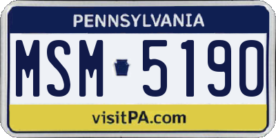 PA license plate MSM5190