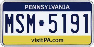 PA license plate MSM5191