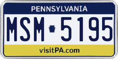 PA license plate MSM5195