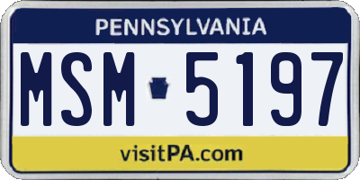 PA license plate MSM5197