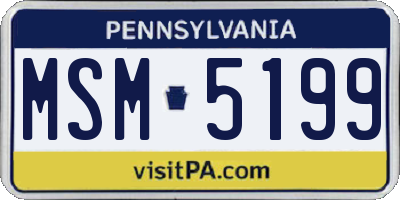 PA license plate MSM5199