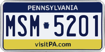 PA license plate MSM5201