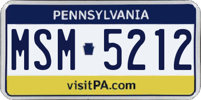 PA license plate MSM5212