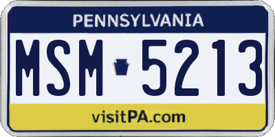 PA license plate MSM5213