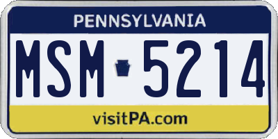PA license plate MSM5214