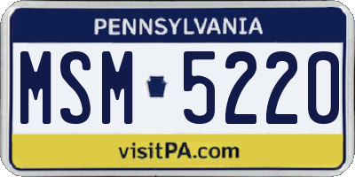 PA license plate MSM5220