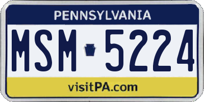 PA license plate MSM5224