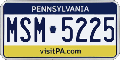 PA license plate MSM5225