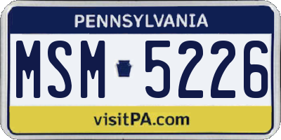 PA license plate MSM5226