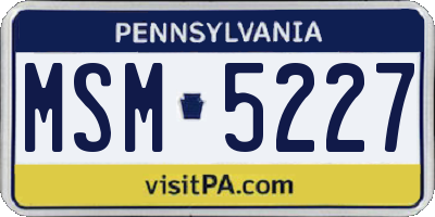 PA license plate MSM5227