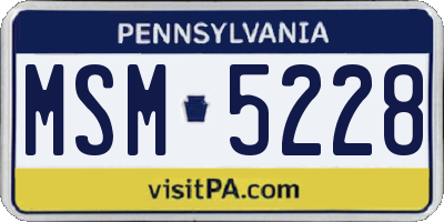 PA license plate MSM5228