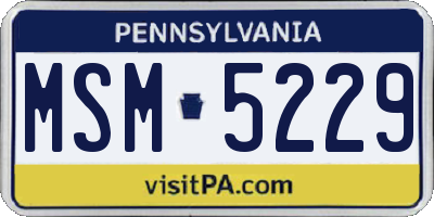 PA license plate MSM5229