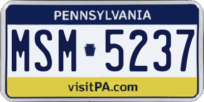PA license plate MSM5237