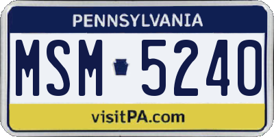PA license plate MSM5240