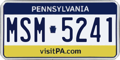 PA license plate MSM5241
