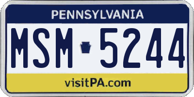 PA license plate MSM5244