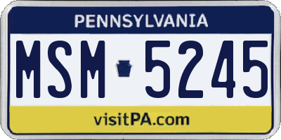 PA license plate MSM5245