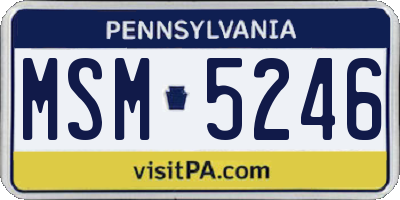 PA license plate MSM5246
