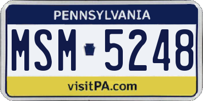 PA license plate MSM5248