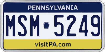 PA license plate MSM5249